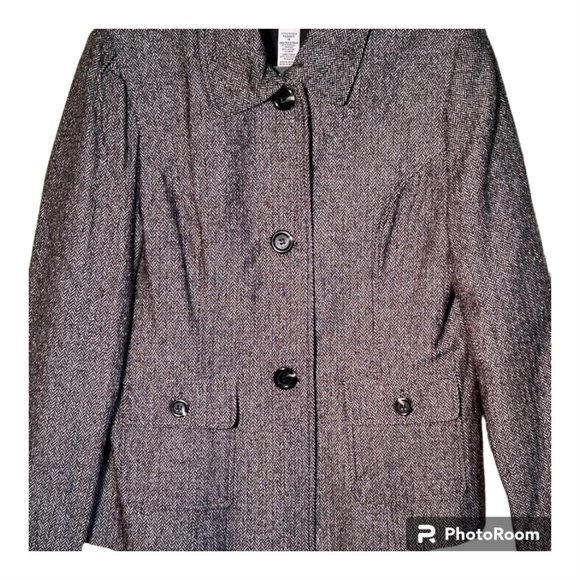 Prophecy Vintage Black & White Tweed-Like Jacket EUC Size 16 - Picture 2 of 8
